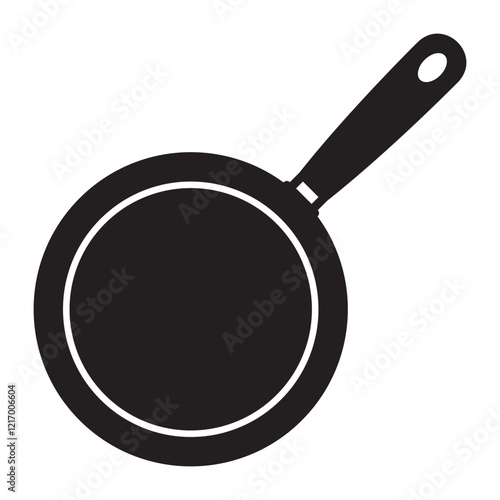 Frying pan icon. Pan silhouette icon.
