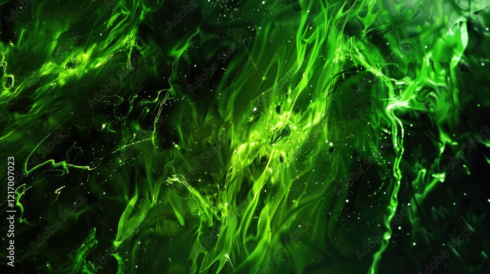 Abstract green fluid patterns with dynamic movement and depth. Abstract green fluid patterns with dynamic movement and depth.