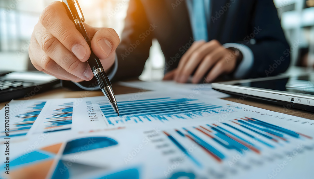 Chief financial officer presenting a visionary business strategy to executives, with a focus on corporate vision and financial guidance - Chief financial officer presenting a visionary business strategy to executives, with a focus on corporate vision and financial guidance -