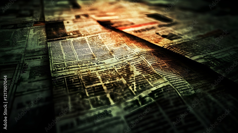 Naklejka premium Aged Newspaper Clippings with Detailed Texture and High Resolution