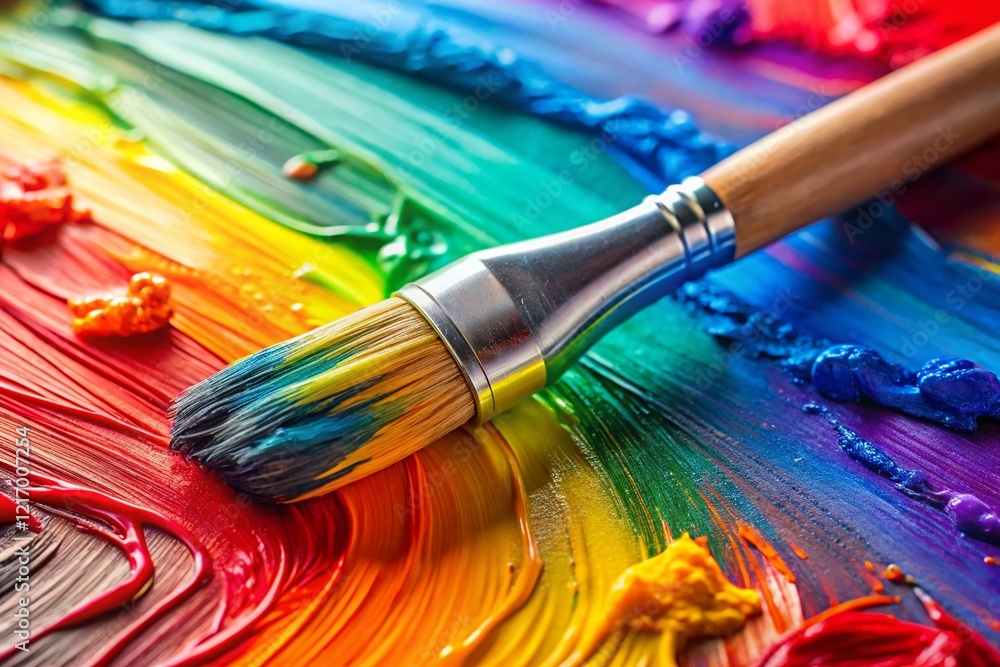 Fototapeta premium Minimalist Colorful Paint Strokes on Canvas - Abstract Art Background