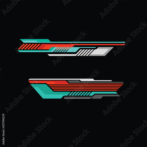 Vector Design Livery Strip Car Body Wrapping Line