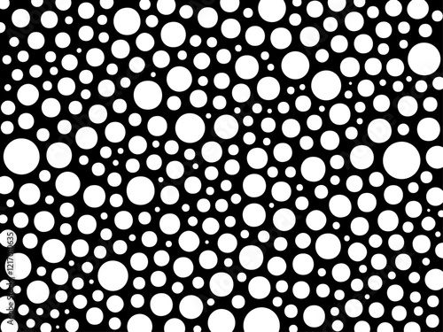 Black and White Bubble Pattern - Abstract Geometric Design