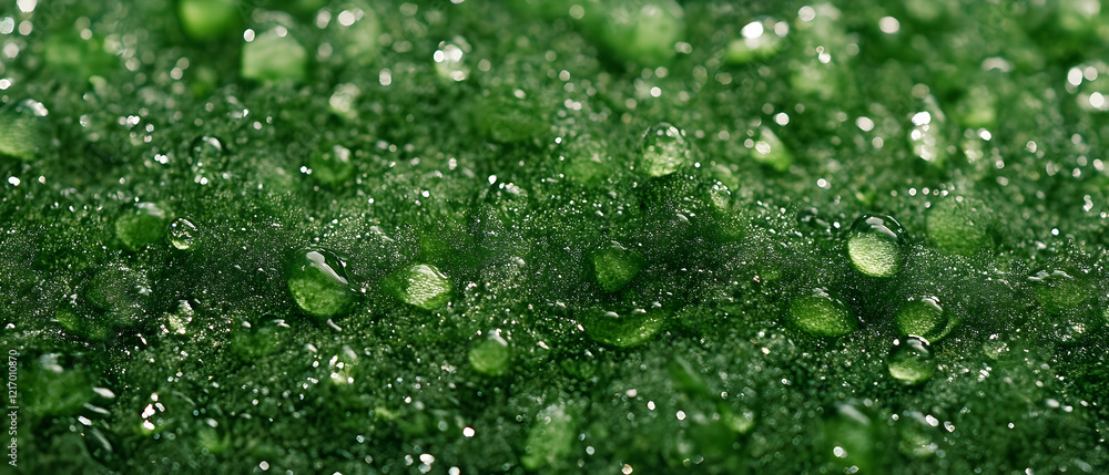 Close-up of water droplets on lush green grass, evoking a fresh and invigorating outdoor sports environment - Close-up of water droplets on lush green grass, evoking a fresh and invigorating outdoor sports environment -