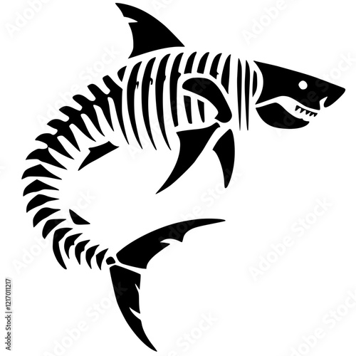 Shark skeleton silhouette