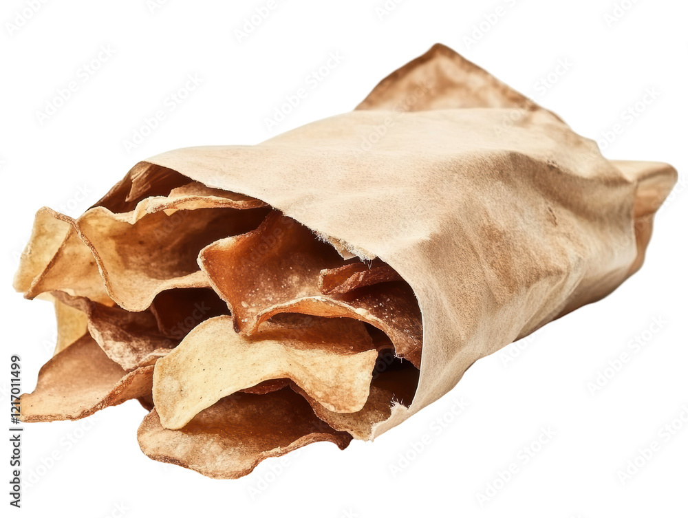 Isolated Paper Bag of Potato Chips Isolated Paper Bag of Potato Chips