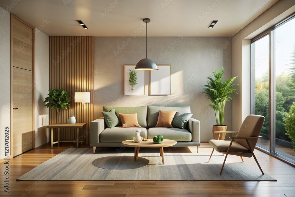 Minimalist Modern Room Interior Design with Textured Walls & Deep Depth of Field Minimalist Modern Room Interior Design with Textured Walls & Deep Depth of Field