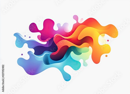 Colorful puzzle pieces coming together in an abstract, vibrant illustration on a white background. Vector illustration with a color palette.