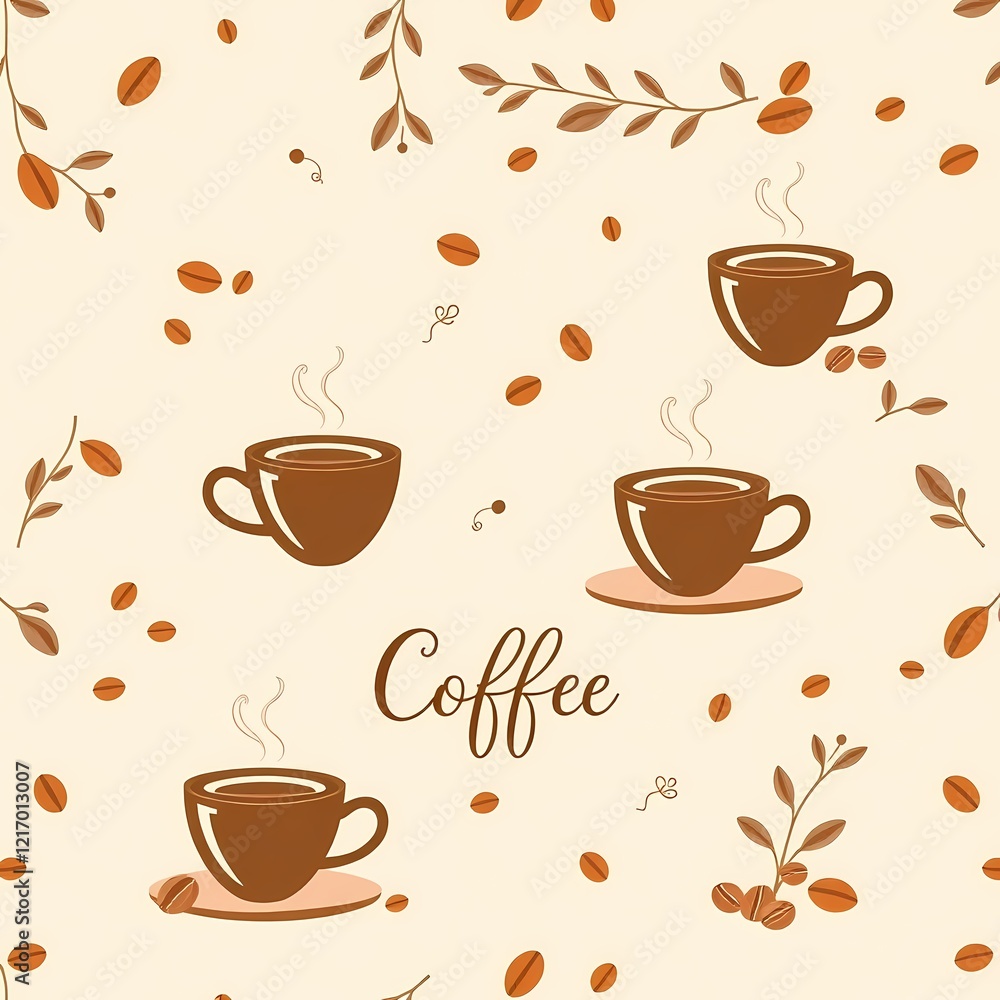 Obraz premium seamless pattern with cups coffee