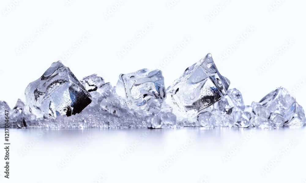 Ice Cubes On White Background Ice Cubes On White Background
