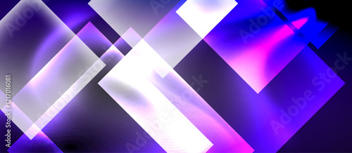 Dark neon colors with glass square shapes