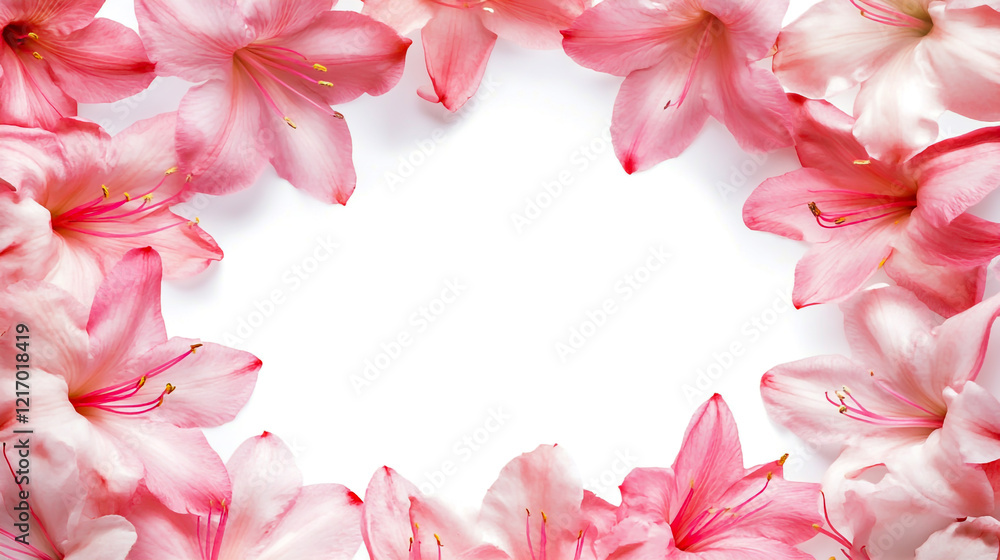 Pink flower frame background with watercolor isolated on white background. Pink flower frame background with watercolor isolated on white background.