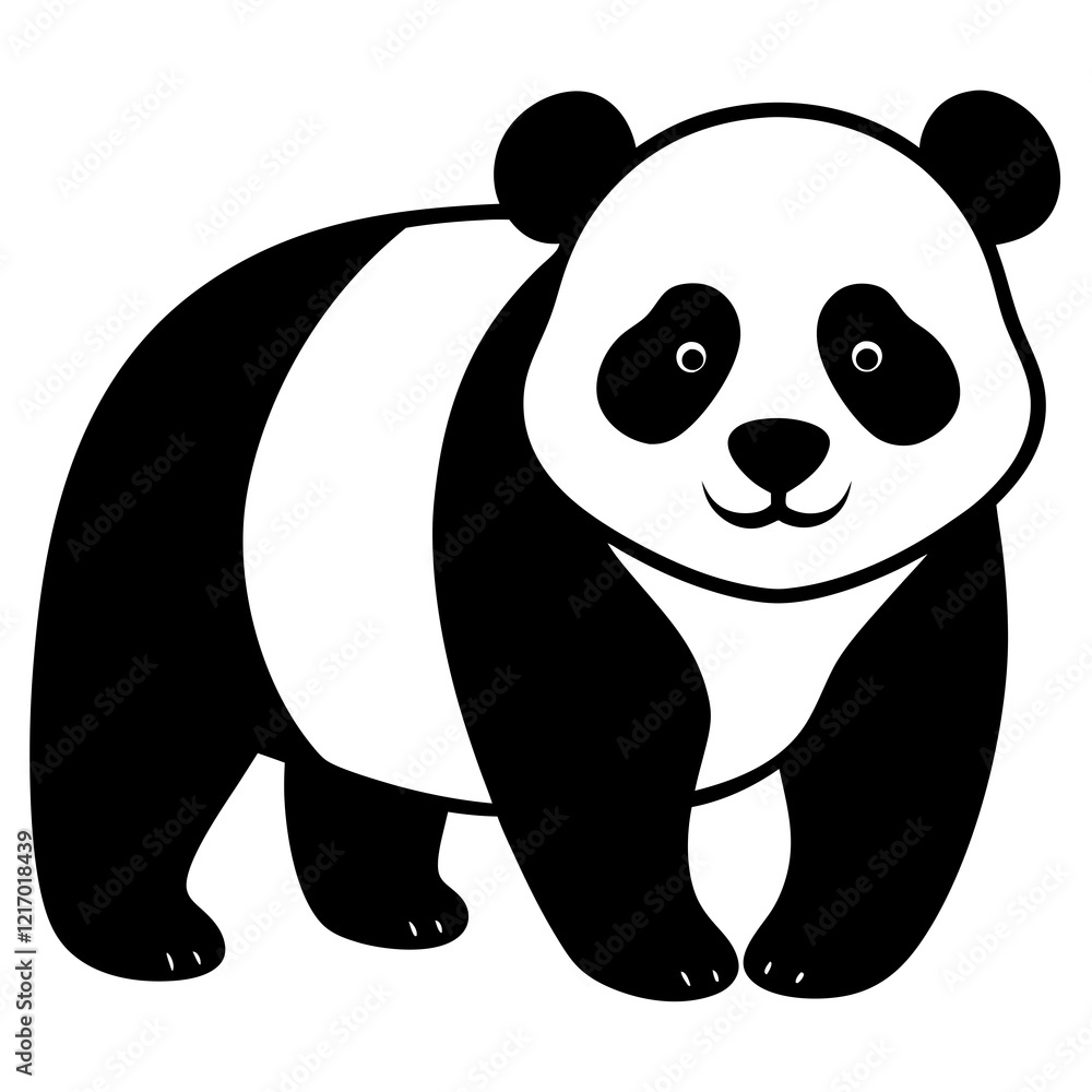 panda silhouette vector illustration panda silhouette vector illustration