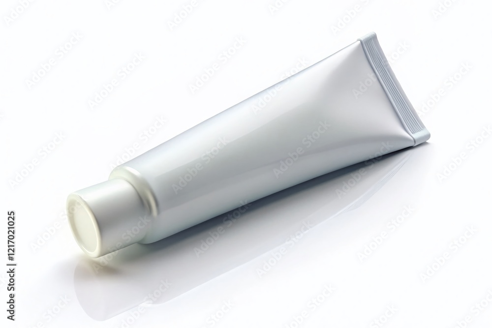 Minimalist White Toothpaste Tube on Clean Background Minimalist White Toothpaste Tube on Clean Background