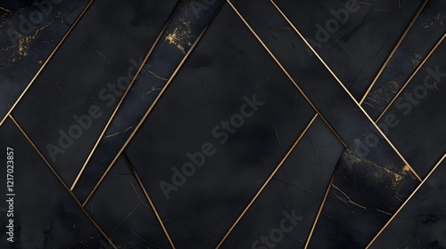 Wallpaper Mural Delicate Gold Geometric Lines on Black Background in High Resolution Torontodigital.ca