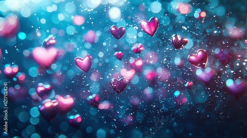 Wallpaper Mural Underwater Valentine's celebration, bioluminescent candle-like lights, chocolates floating delicately, ethereal deep-sea colors, fantasy concept Torontodigital.ca