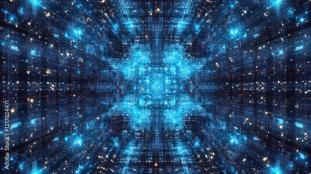 Naklejka premium Digital Universe: A Journey Through Cyberspace