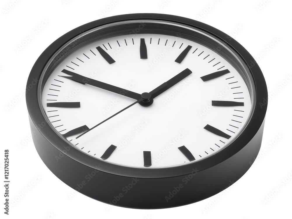 Isolated Black Round Wall Clock Close-up Isolated Black Round Wall Clock Close-up