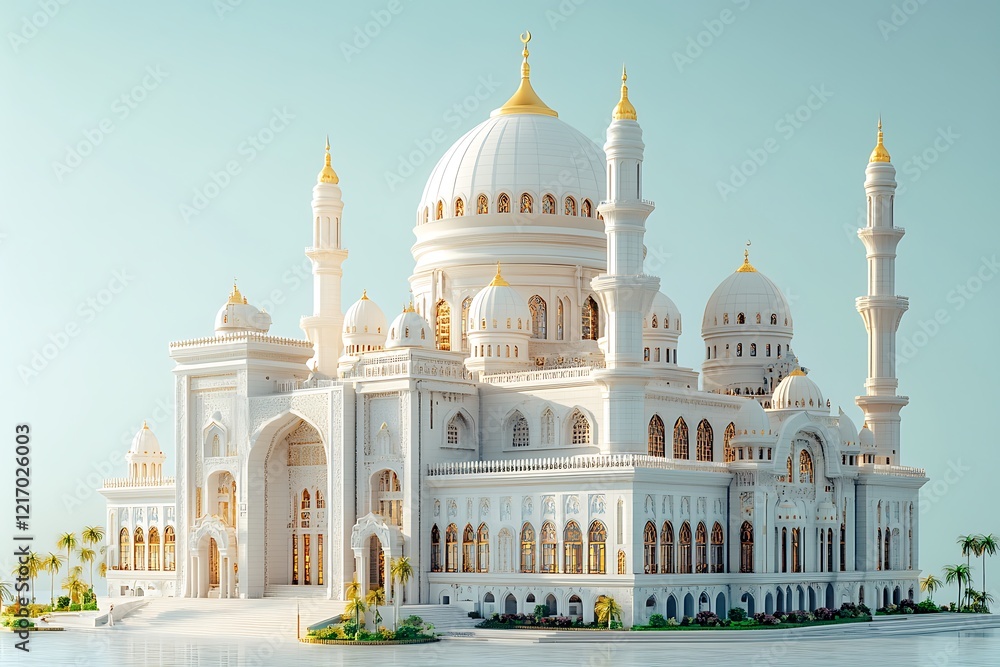 Obraz premium Mosque Building 3d Icon illustration