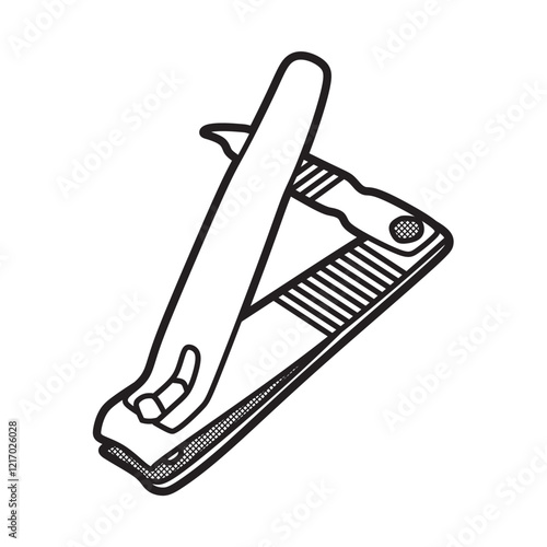vector image, standard black and white nail clippers