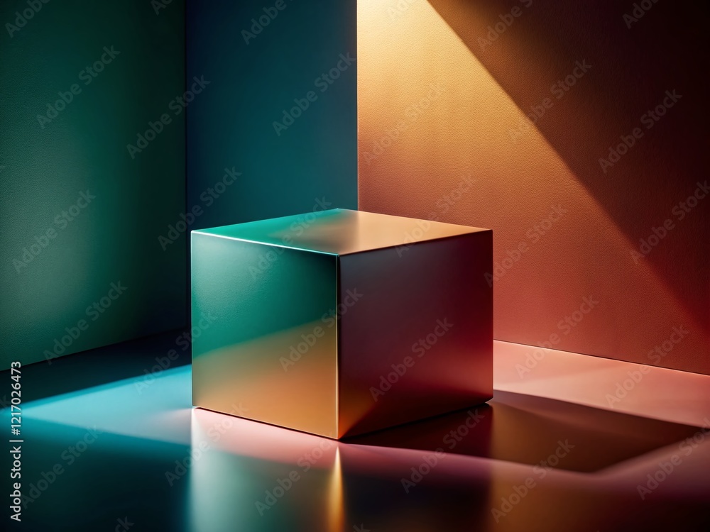 Modern Minimalist Rectangular Box Packaging on Two-Tone Background - Low Light Product Photography Modern Minimalist Rectangular Box Packaging on Two-Tone Background - Low Light Product Photography