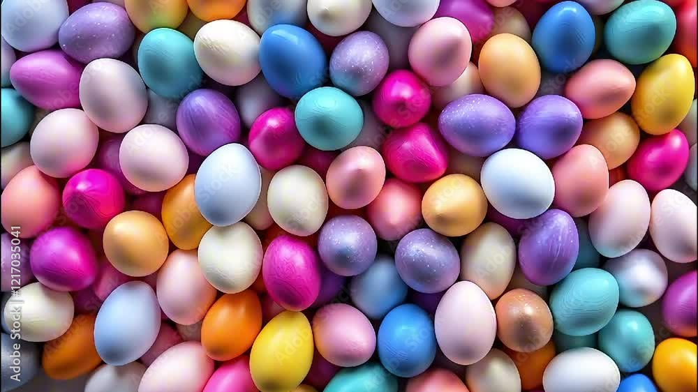Festive Easter background. Multicolored bright Easter eggs top view. Abstract spring background, many painted decorative eggs
Festive Easter background. Multicolored bright Easter eggs top view. Abstract spring background, many painted decorative eggs