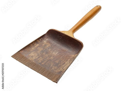 Isolated Old Wooden Dustpan