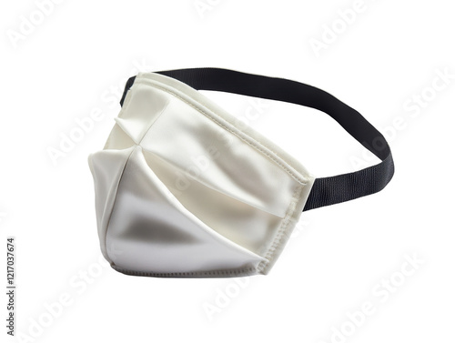 Isolated White Fabric Face Mask with Strap