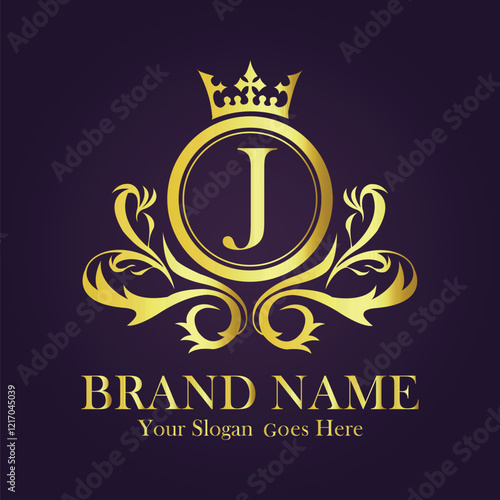 Luxury Gold Monogram Logo Letter J