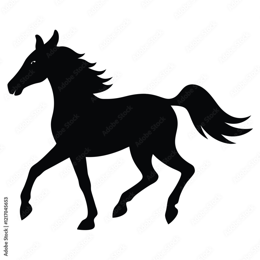 horse vector image illustration and artwork silhouette on white background horse vector image illustration and artwork silhouette on white background