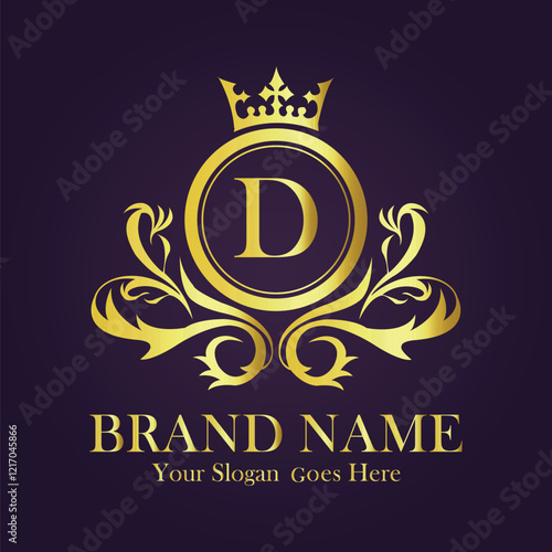 Luxury Gold Monogram Logo Letter D