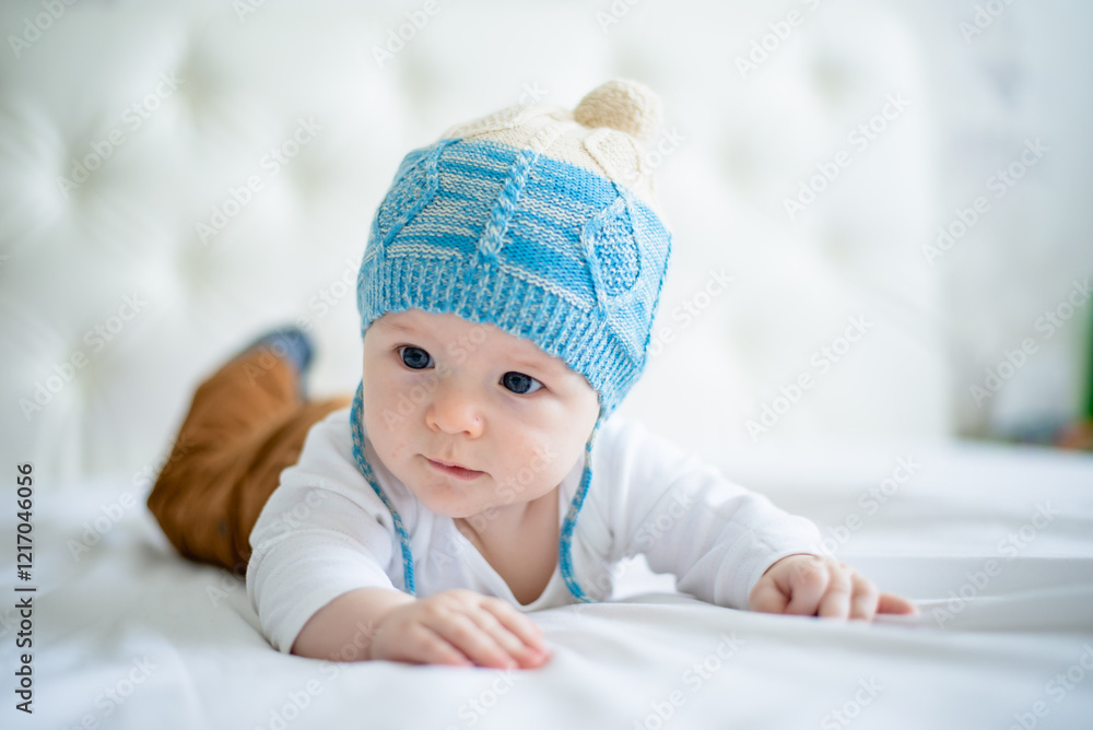 portrait of newborn baby boy dressed portrait of newborn baby boy dressed