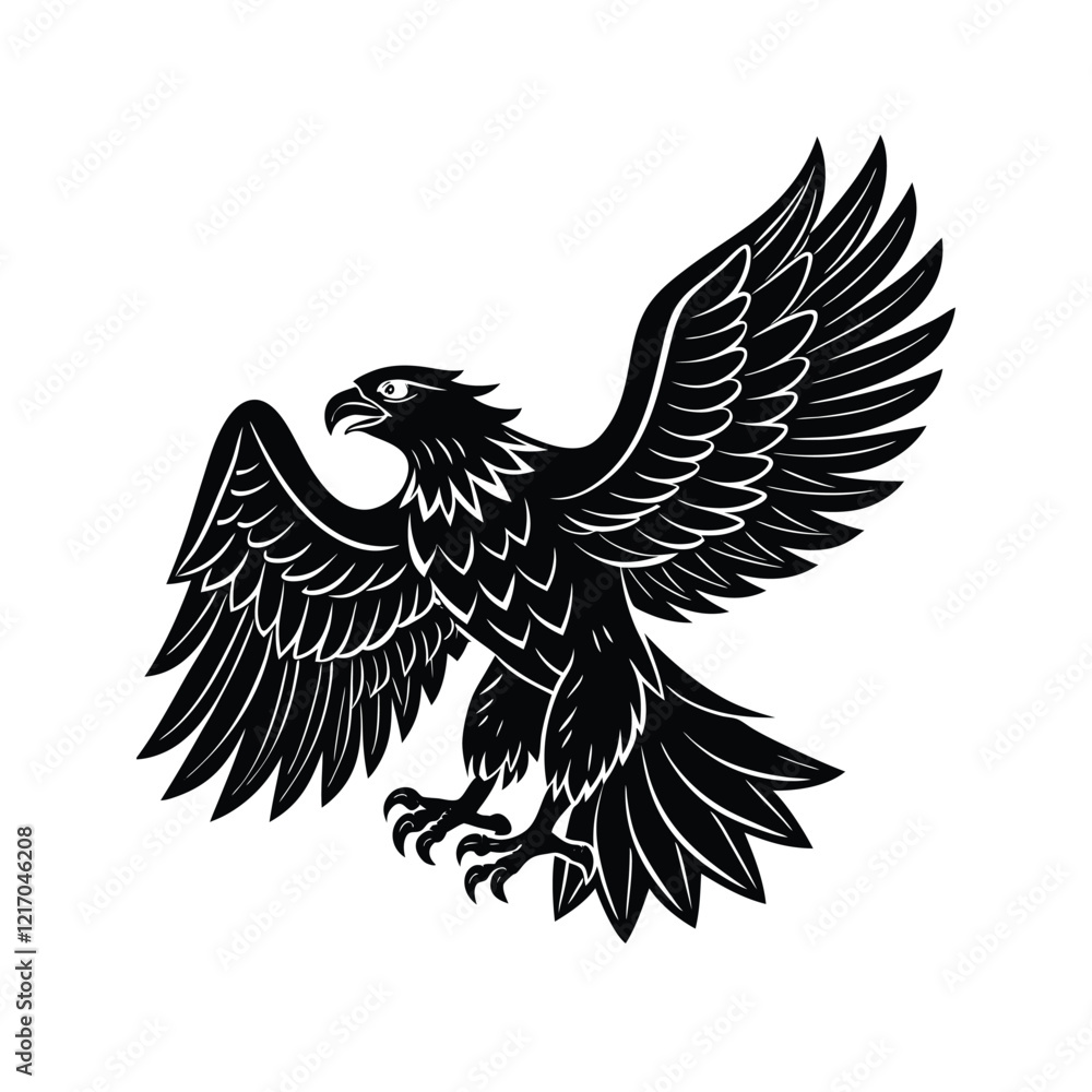 Obraz premium eagle vector image illustration and artwork silhouette on white background
