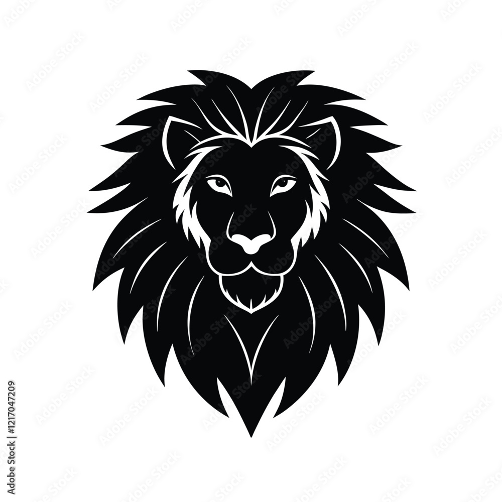 Fototapeta premium lion head vector image illustration and artwork silhouette