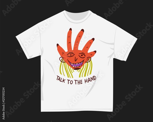 Finger cartoon vector t shirt design, Naive funny cartoon graphic t-shirt. Art design for clothing design. Apparel design. 