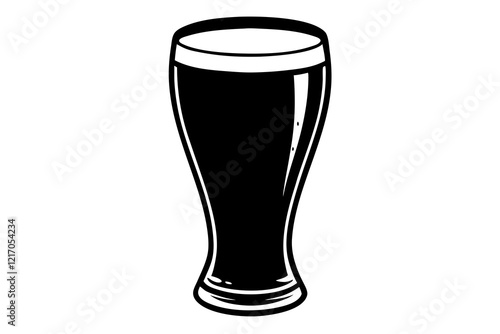 a glass of beer silhouette vector illustration