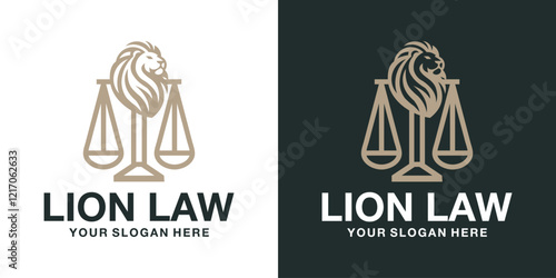 law lion Logo Vector Minimalist Style Creative Modern line art Abstract Vector
