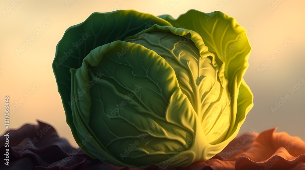 Obraz premium cabbage on green grass