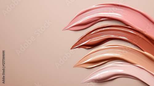 Swatches of Foundation Makeup in Various Skin Tones photo