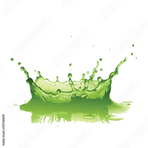green liquid splash  on white background