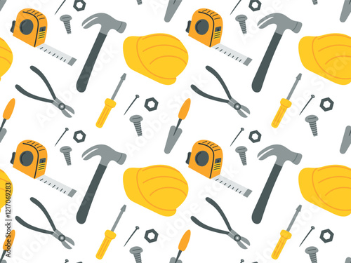 Seamless pattern with repair tools. Vector for design, banners, leaflets, textiles