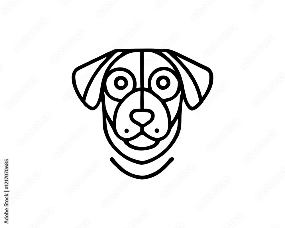 Dog lines outline logo design icon symbol vector illustration. Dog lines outline logo design icon symbol vector illustration.
