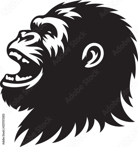 gorilla head vector photo