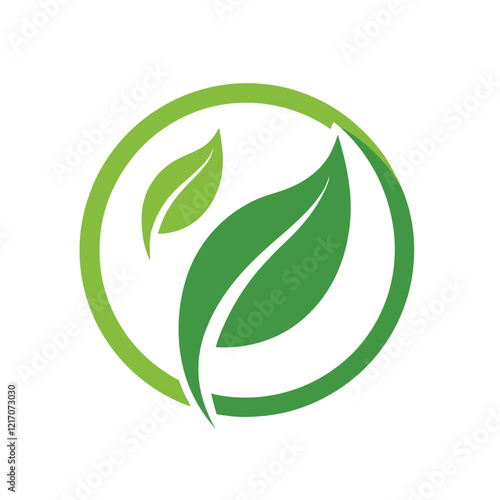 Green leaf vector logo design