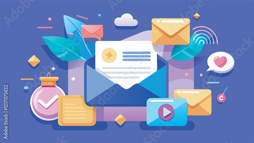 Abstract background with elements of letters and envelopes. Good to use as a background for websites and blogs about mail, email and communications.