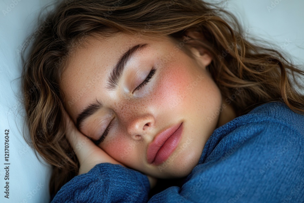 A person sleeping with their eyes closed, a peaceful moment A person sleeping with their eyes closed, a peaceful moment