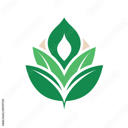 Green leaf vector logo design