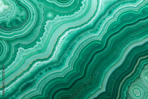 Green natural malachite stone. HD texture. The abstract flowing background. 