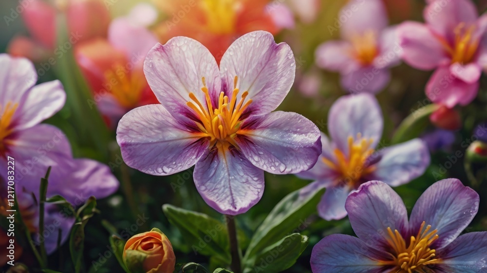 A Stunning Display of Nature's Beauty: Captivating Blossoms in Vibrant Shades of Pink and Yellow, Radiating Freshness and Elegance in a Serene Floral A Stunning Display of Nature's Beauty: Captivating Blossoms in Vibrant Shades of Pink and Yellow, Radiating Freshness and Elegance in a Serene Floral