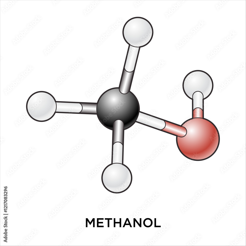 Methanol Ball and Stick Molecule Methanol Ball and Stick Molecule
